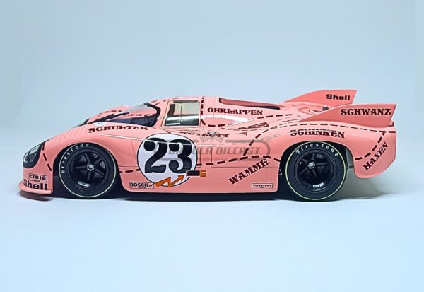 Miniatura de carro Porsche 917/20 "Pink Pig" #23 pilotado por Kauhsen e Joest, 24h Le Mans 1971, escala 1:18, marca Werk83