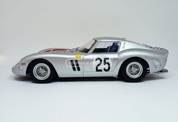 Miniatura de carro Ferrari 250 GTO #25 pilotado por Dumay e Dernier, 24h Le Mans 1963, escala 1:18, marca KK-Scale