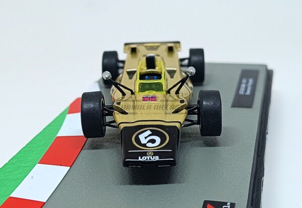 Miniatura de carro Lotus 56B #5 pilotado por Emerson Fittipaldi, F1 1971, escala 1:43, marca Altaya