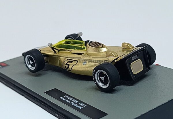 Miniatura de carro Lotus 56B #5 pilotado por Emerson Fittipaldi, F1 1971, escala 1:43, marca Altaya