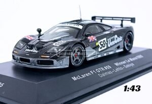 Miniatura de carro McLaren F1 GTR #59 Lehto/Dalmas/Sekiya, vencedor das 24h Le Mans 1995, escala 1:43, marca IXO
