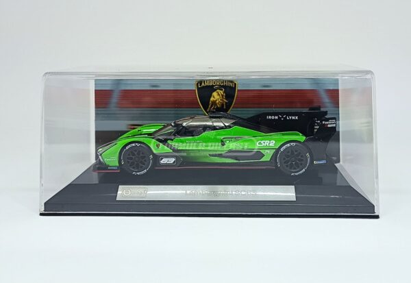 Miniatura de carro Lamborghini SC63 LMDh #63 da temporada WEC 2023, escala 1:43, marca Bburago