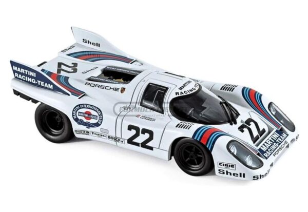 Miniatura de carro Porsche 917K #22 G. Van Lennep/H. Marko, vencedor 24h Le Mans 1971, escala 1:18, marca Norev