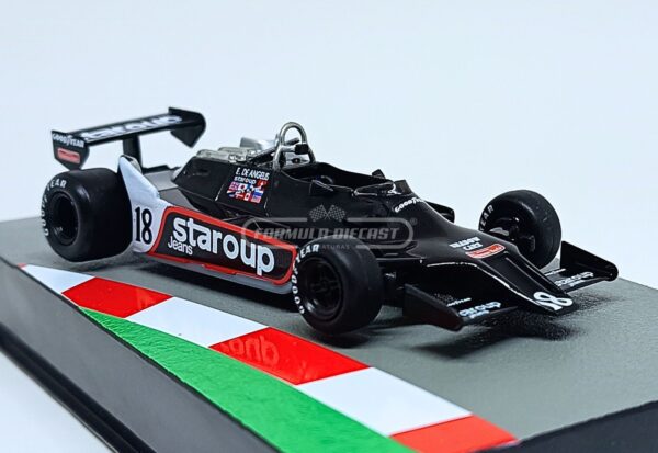 Miniatura de carro Shadow DN9 #18 pilotado por Elio de Angelis na temporada F1 1979, escala 1:43, marca Altaya