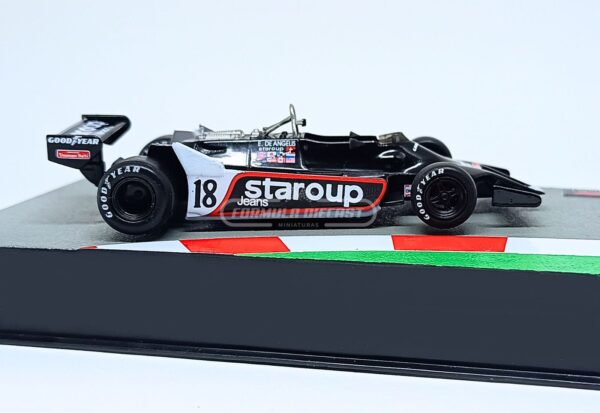 Miniatura de carro Shadow DN9 #18 pilotado por Elio de Angelis na temporada F1 1979, escala 1:43, marca Altaya