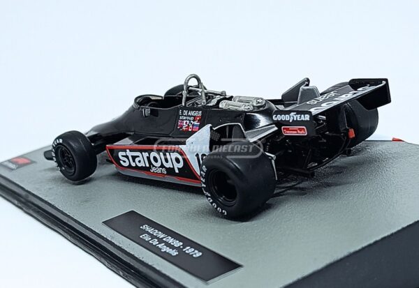 Miniatura de carro Shadow DN9 #18 pilotado por Elio de Angelis na temporada F1 1979, escala 1:43, marca Altaya