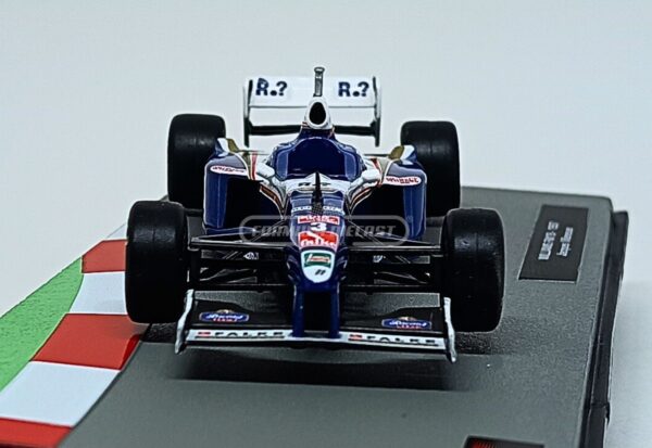 Miniatura de carro Williams FW19 #3 pilotado por Jacques Villeneuve, campeão mundial F1 1997, escala 1:43, marca Altaya
