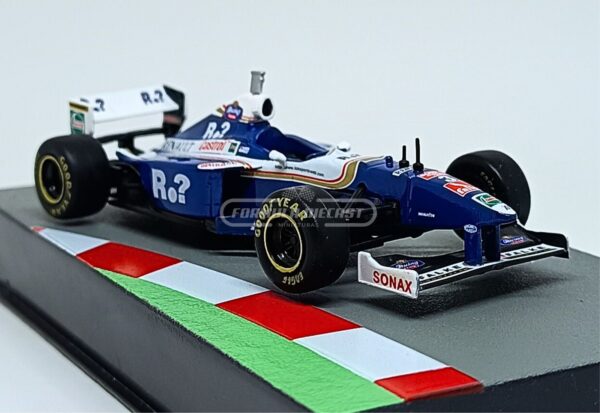 Miniatura de carro Williams FW19 #3 pilotado por Jacques Villeneuve, campeão mundial F1 1997, escala 1:43, marca Altaya