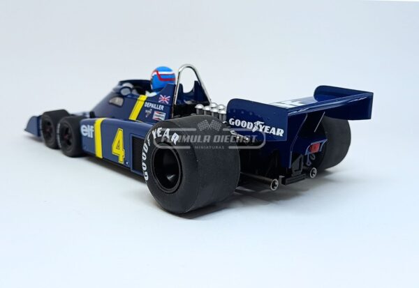 Miniatura de carro Tyrrell P34-2 #4 P. Depailler, 2º lugar GP Suécia F1 1976, escala 1:18, marca MCG