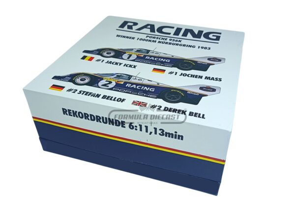 Miniatura de carro Porsche 956K #1 e #2, 1000 km de Nürburgring 1983, escala 1:43, marca Wertk83