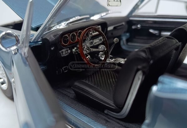 Miniatura de carro Pontiac GTO Hurst 1965, cor Azul Metálico , escala 1:18, marca Maisto