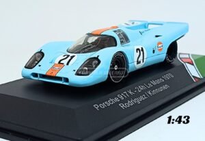 Miniatura de carro Porsche 917K #21 Rodriguez/Kinnunen, 24h Le Mans 1970, escala 1:43, marca CMR
