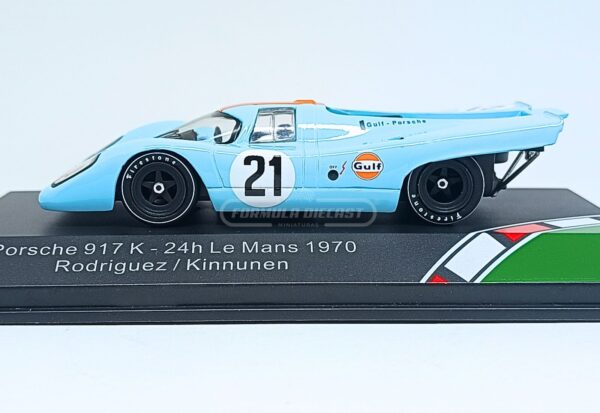 Miniatura de carro Porsche 917K #21 Rodriguez/Kinnunen, 24h Le Mans 1970, escala 1:43, marca CMR