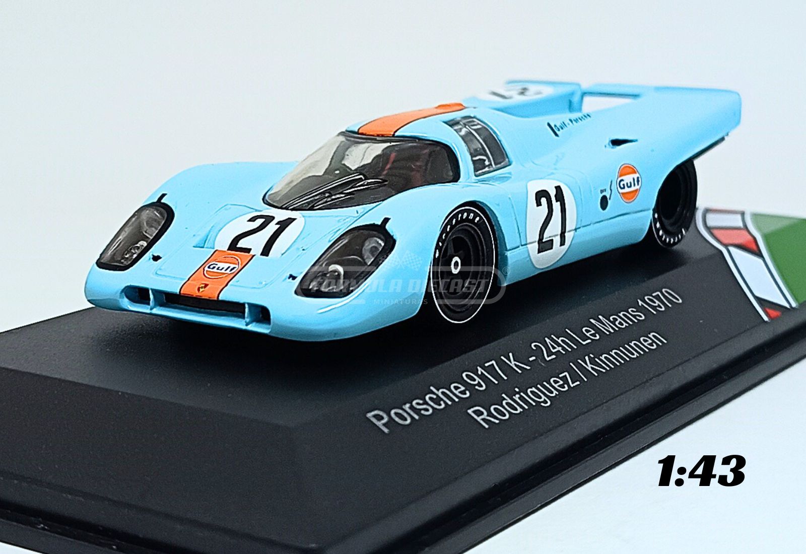 Miniatura de carro Porsche 917K #21 Rodriguez/Kinnunen, 24h Le Mans 1970, escala 1:43, marca CMR