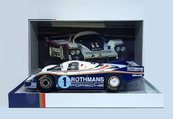 Miniatura de carro Porsche 956 LH #1, pilotado por J. Ickx/D. Bell, vencedor 24h Le Mans 1982, "Collector's Box", escala 1:18, marca Werk83