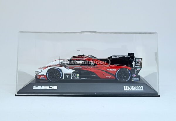 Miniatura de carro Porsche 963 Penske #7 Nasr/Campbell/Christensen, 24h Daytona 2023, escala 1:43, marca Spark