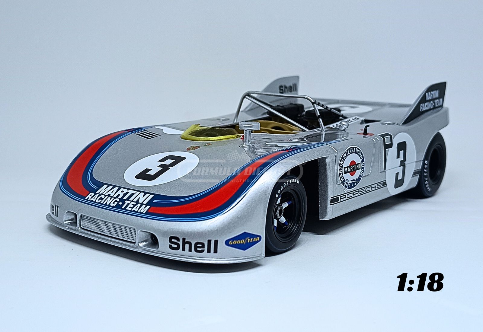 Miniatura de carro Porsche 908/03 #3 Elford/Larrousse, vencedor 1000 km Nürburgring 1971, escala 1:18, marca Werk83