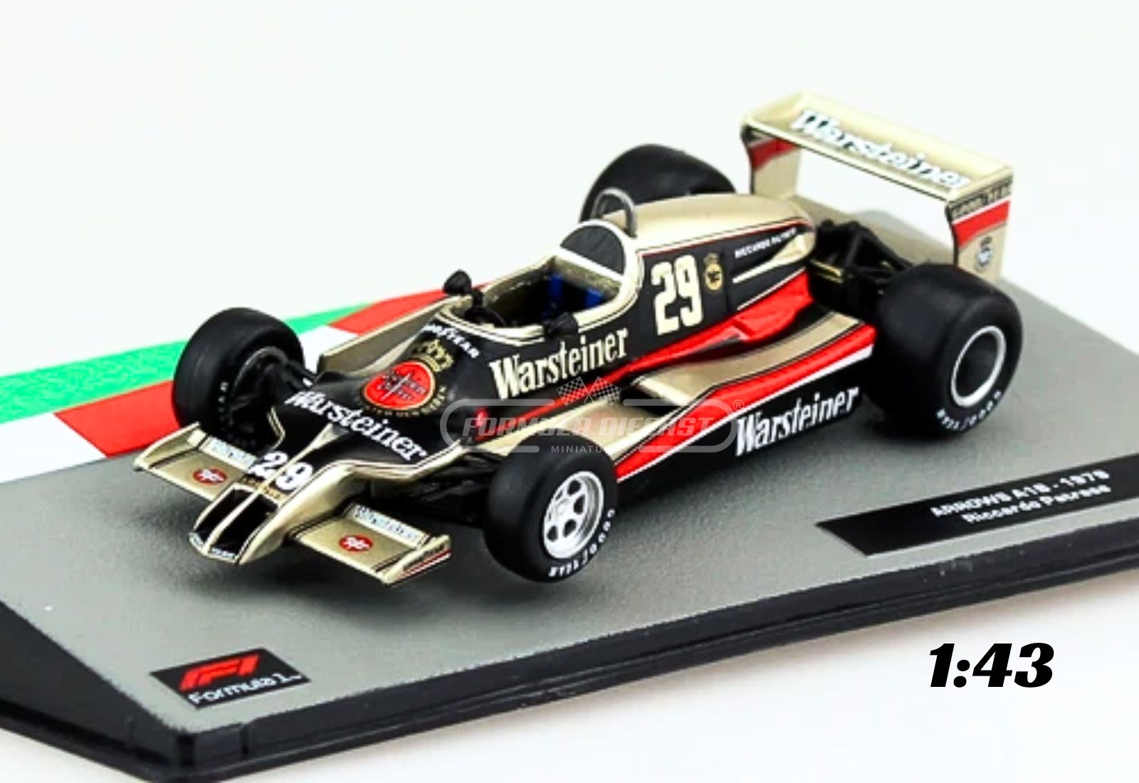 Miniatura de carro Arrows A1B #29 R. Patrese, F1 1979, escala 1:43, marca Altaya